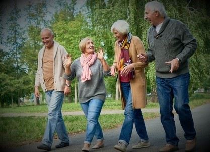 photo of retired people walking